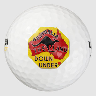 Balles De Golf Australie Carte des terres en dessous avec Kangaro