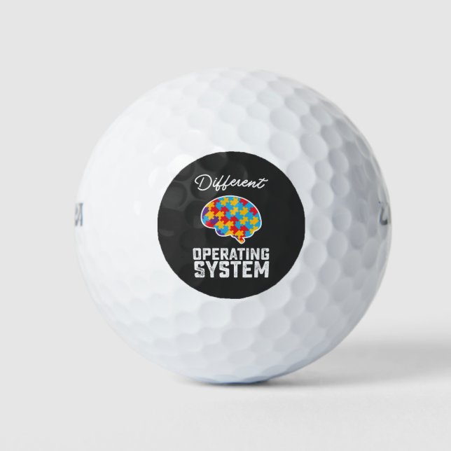 Balles De Golf Autisme Système d'exploitation différent Neurodive (Devant)