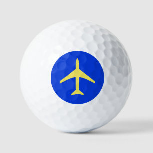 Balles De Golf Avion à plan jaune Funky Aviation