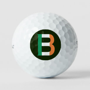 Balles De Golf B Monogramme superposé sur Irish Flag tpv1 gbcn