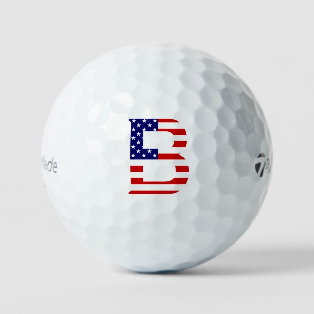 Balles De Golf B Monogramme superposé sur le drapeau américain tm (Recto)