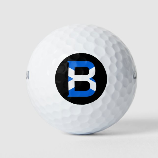 Balles De Golf B Monogramme superposé sur le drapeau écossais wu  (Devant)