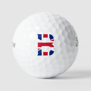 Balles De Golf B Monogramme superposé sur Union Jack Flag ssf gbc