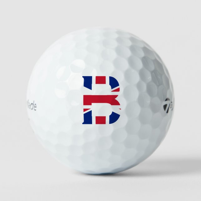 Balles De Golf B Monogramme superposé sur Union Jack Flag tmtp5 g (Recto)