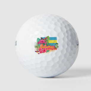 Balles De Golf Bahamas rétro caraïbes île flamingo vintage