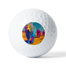 Bal de golf artistique amusant (couleurs de chance