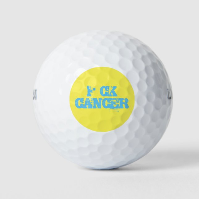 Balles De Golf Bal de golf de F*ck Cancer - Conception en détress (Devant)