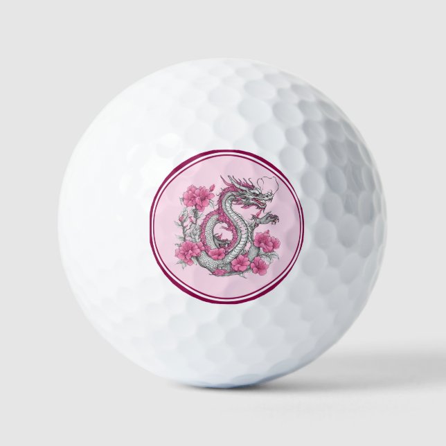 Balles De Golf Bal de golf Flower Dragon (Recto)