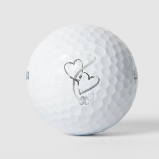 BALLES DE GOLF ***BALLE DE GOLF DE ROGNES ET COEURS MARIAGES**