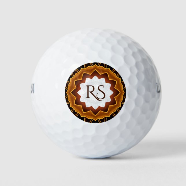 Balles De Golf Ballons de golf monogrammes Art Déco (Devant)