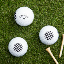 Ballons de golf noirs et blancs
