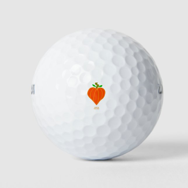 Balles De Golf Balls de golf Coeur citrouille (Devant)
