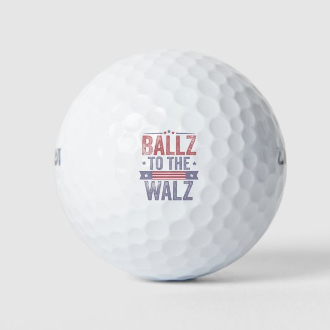 Balles De Golf Ballz à l'élection Walz Harris Waltz 2024 (Devant)