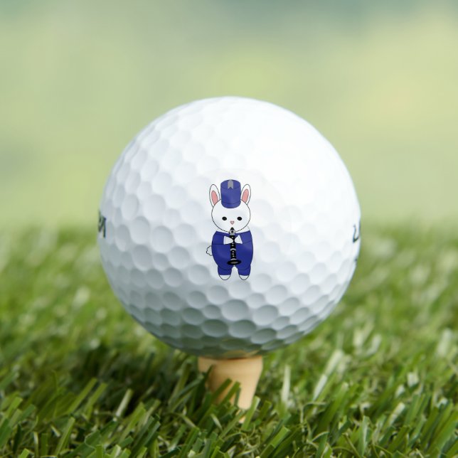 Balles De Golf Bande de Marche de lapin Clarinet Bleu Blanc (T-shirt Insitu)