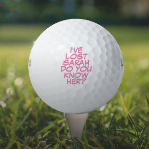 Balles De Golf Bande dessinée rose personnalisée drôle perdue