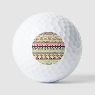 Balles De Golf Bandes tribales aztèques : Illustration Vintage