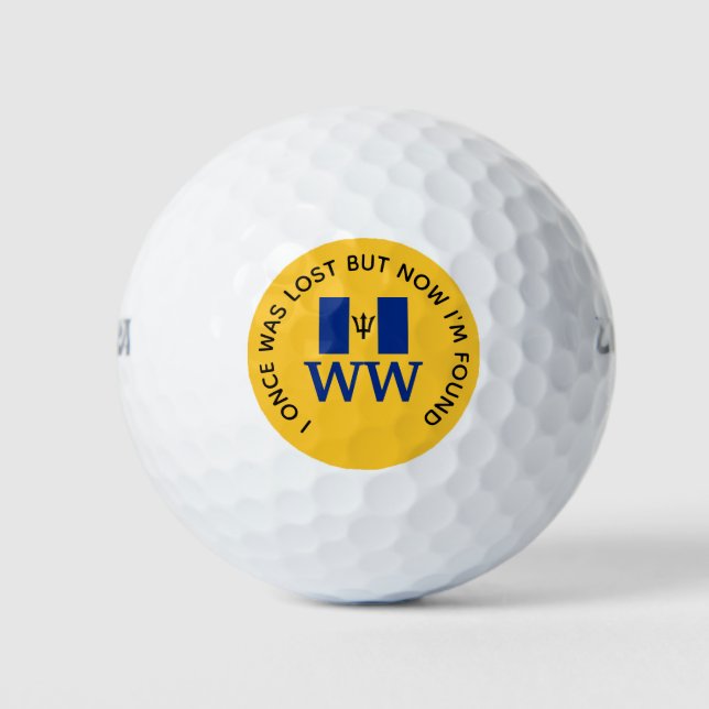 Balles De Golf BARBADOS Customized MONOGRAM Christian Lost Found (Devant)