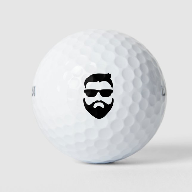 Balles De Golf Barbe Hipster Et Lunettes De Soleil (Devant)