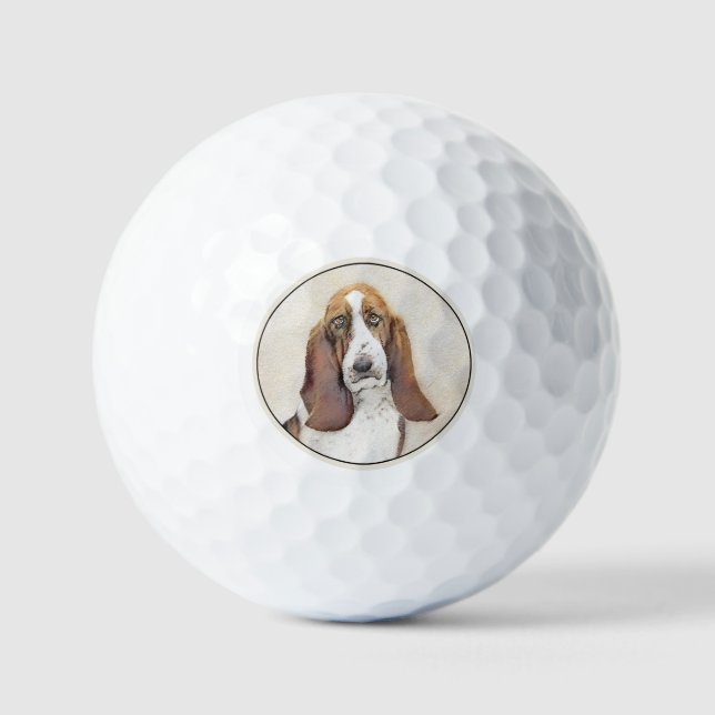 Balles De Golf Basset Hound Peinture - Cute Original Chien Art (Recto)