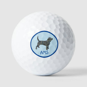 Balles De Golf Beagle Hound Chien Silhouette Monogramme Grille Bl