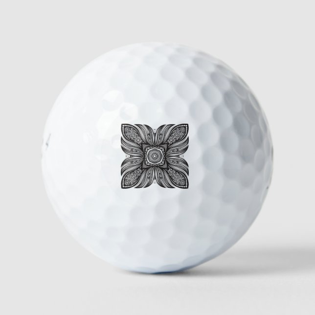 Balles De Golf Beau Décor Carré Doodle (Devant)