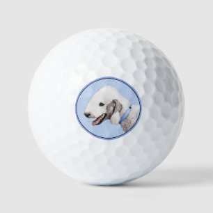 Balles De Golf Bedlington Terrier Peinture - Art Chien original