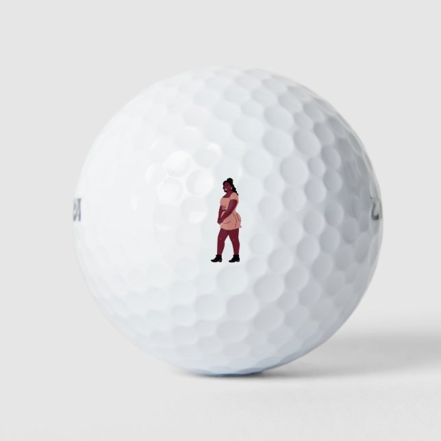 Balles De Golf Belle femme noire (Devant)