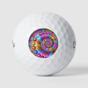 Balles De Golf Belles couleurs arc-en-ciel Art fractal Abstrait
