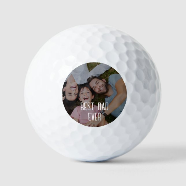 Balles De Golf Best Dad Ever Custom Photo  (Recto)