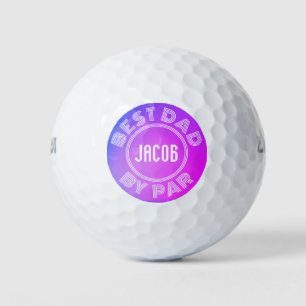 Balles De Golf BEST DAD OF PAR Gradient Design simple