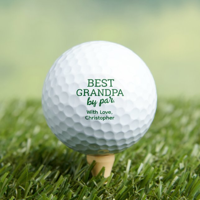 Balles De Golf Best Grandpa by par Modern Green Typography Custom (T-shirt Insitu)