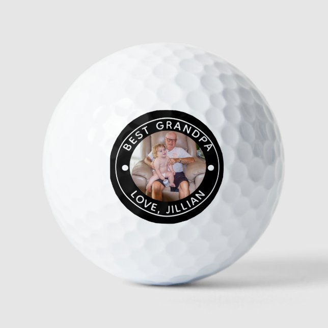 Balles De Golf BEST GRANDPA PAR PAR MONogramme photo (Recto)