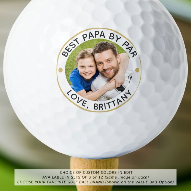 Balles De Golf BEST PAPA PAR PAR Photo Boules de golf personnalis (Créateur téléchargé)