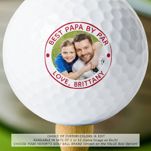 Balles De Golf BEST PAPA PAR PAR Red Photo