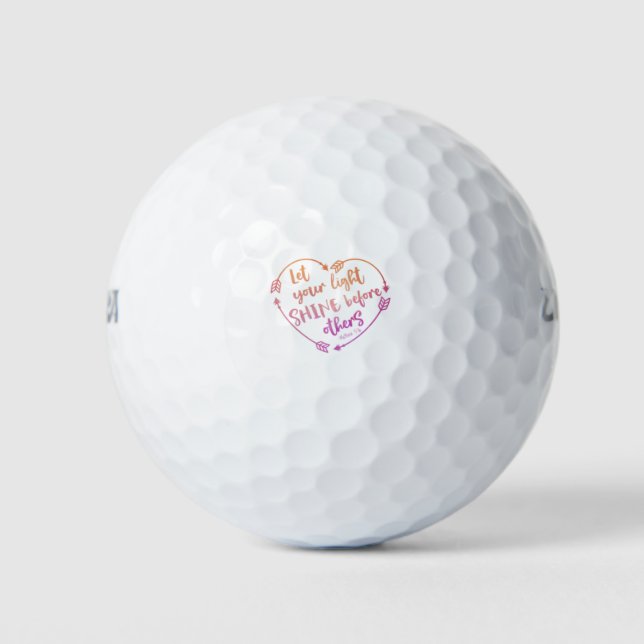 Balles De Golf Bible Verse Écriture Matthieu 5:16 Coeurs (Devant)