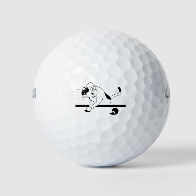 Balles De Golf Billard Jeu Chat Visent À (Devant)