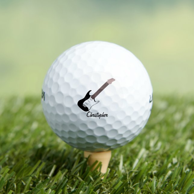 Balles De Golf Black Electric Guitar Design (T-shirt Insitu)