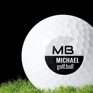Balles De Golf Black I White Logo Golf Ball