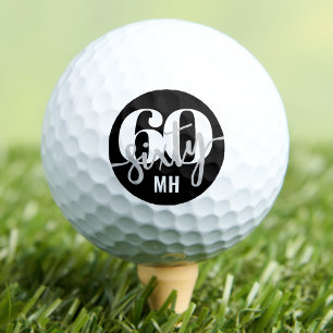 Balles De Golf Black moderne 60e anniversaire
