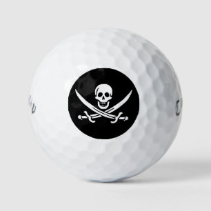 Balles De Golf Blanc, Drapeau Pirate Calico Jack, Crâne & Cutlass