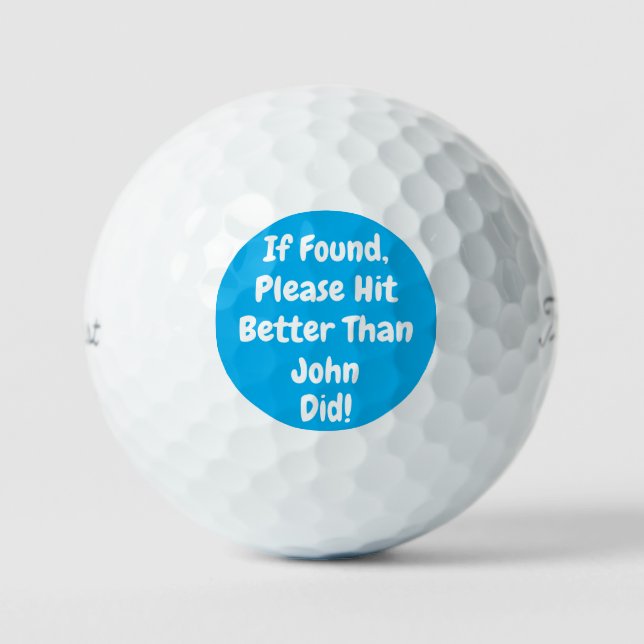 Balles De Golf bleu drôle personnalisé (Recto)