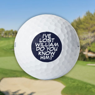Balles De Golf Bleu marine Bande dessinée drôle personnalisée Per