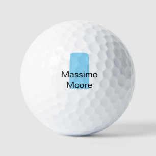 Balles De Golf Bleu Noir Blanc Simple Élégant Nom Personnel