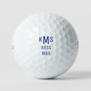 Balles De Golf Blue Bold Police Best Man Monogram Titleist Pro V1