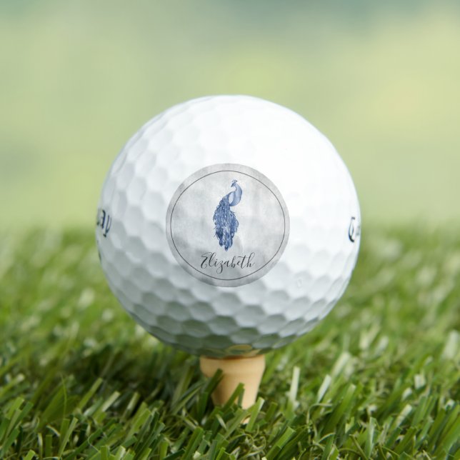Balles De Golf Blue Elegant Peacock Golf Balls (T-shirt Insitu)