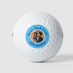 Balles De Golf Blue Modern Best Papa jamais ajouter photo   nom