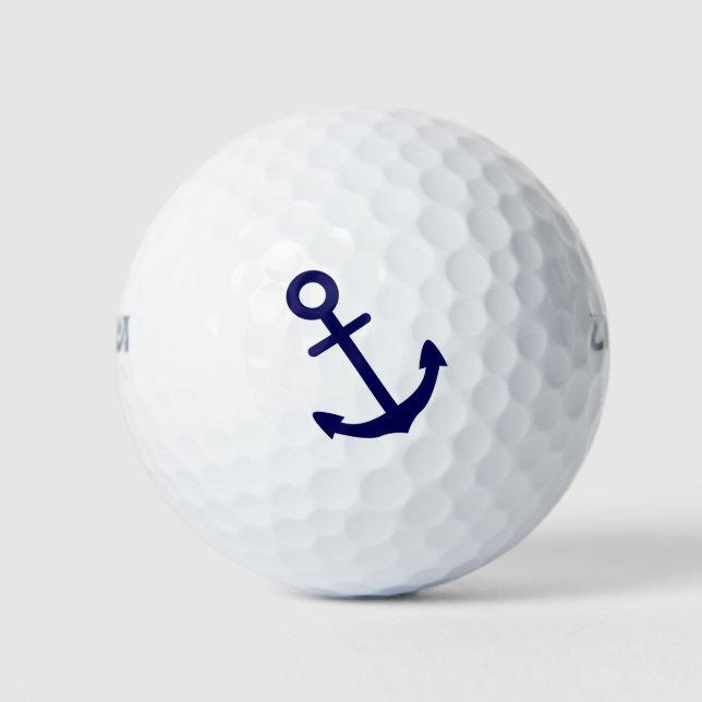 Balles De Golf Blue Nautical Ancres Golf Balls (Devant)