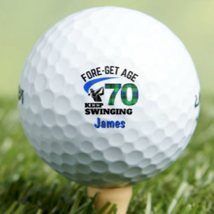 Balles De Golf Blue Plaid 70e anniversaire fête FORE-Get Age 70