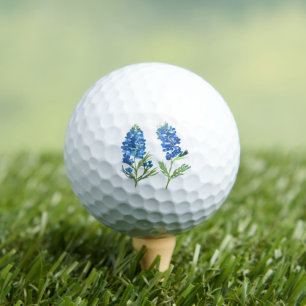 Balles De Golf Bluebonnets Texas Blue Floral Golfer aquarelle