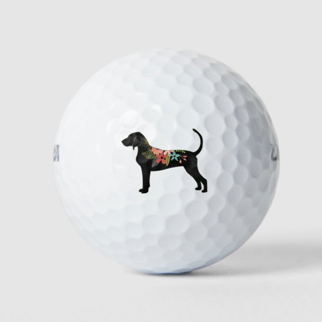 Balles De Golf Bluetick Coonhound Chien race Boho Silhouette (Devant)